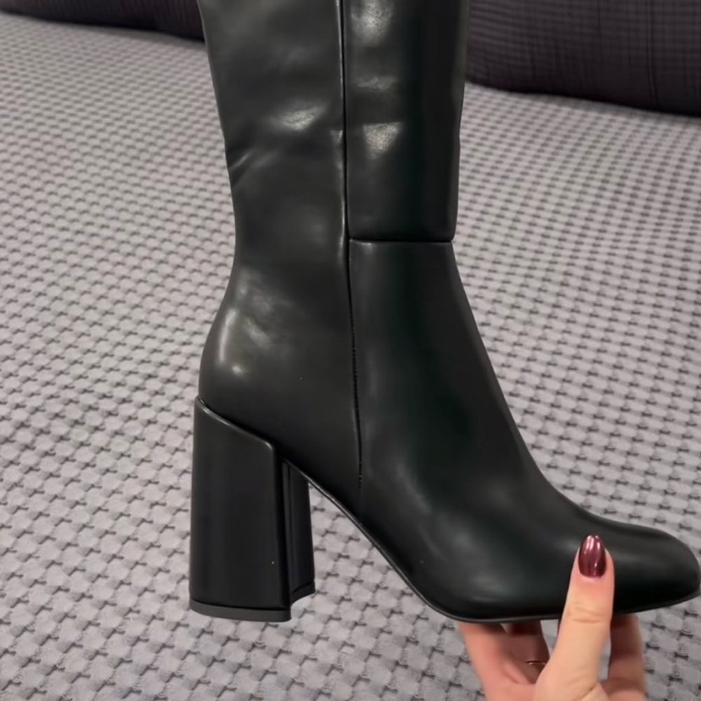 Madden Girl William Knee-High Women's Black Heeled Boots
